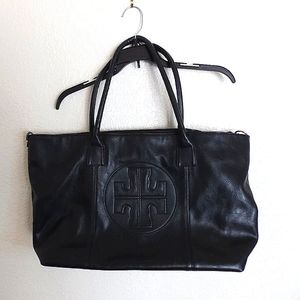 Tory Burch x large shoulder tote bag black leather